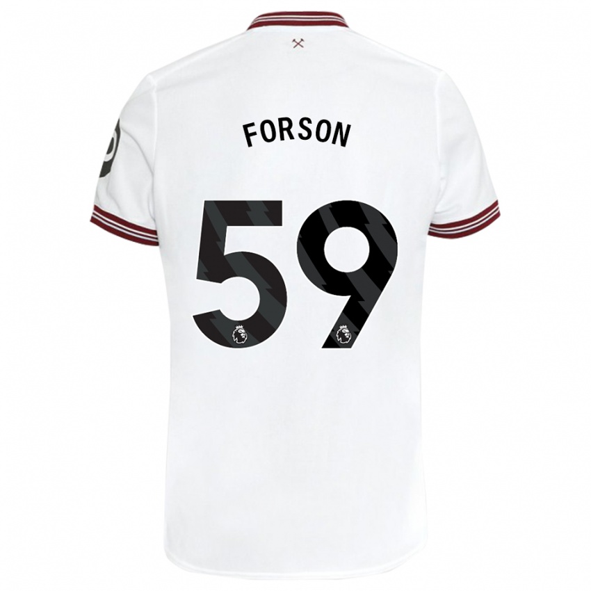 Kinder Keenan Forson #59 Weiß Auswärtstrikot Trikot 2023/24 T-Shirt Schweiz