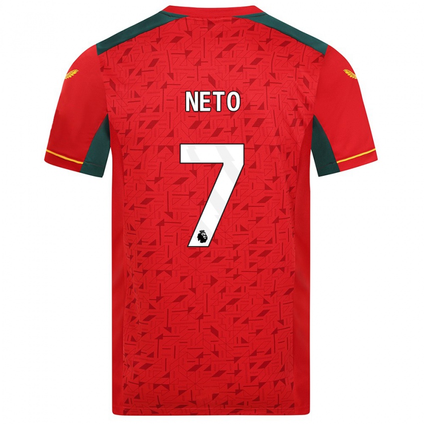 Enfant Maillot Pedro Neto #7 Rouge Tenues Extérieur 2023/24 T-Shirt Suisse