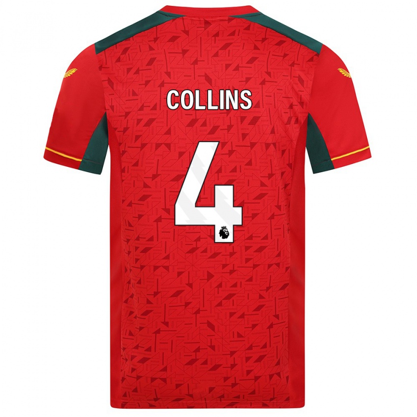 Enfant Maillot Nathan Collins #4 Rouge Tenues Extérieur 2023/24 T-Shirt Suisse