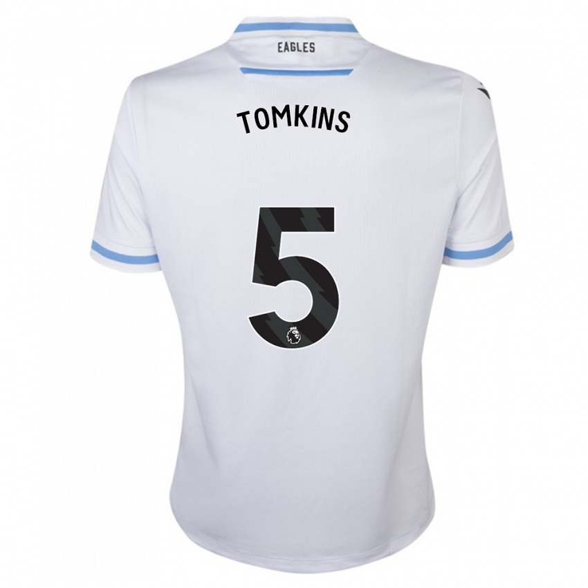 Enfant Maillot James Tomkins #5 Blanc Tenues Extérieur 2023/24 T-Shirt Suisse