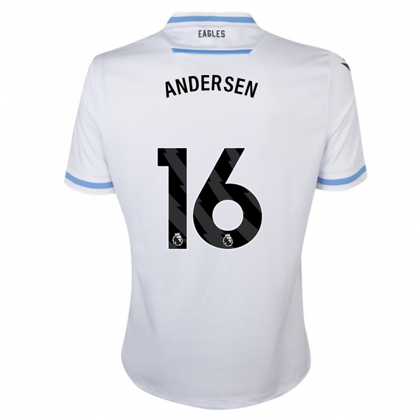 Kinder Joachim Andersen #16 Weiß Auswärtstrikot Trikot 2023/24 T-Shirt Schweiz