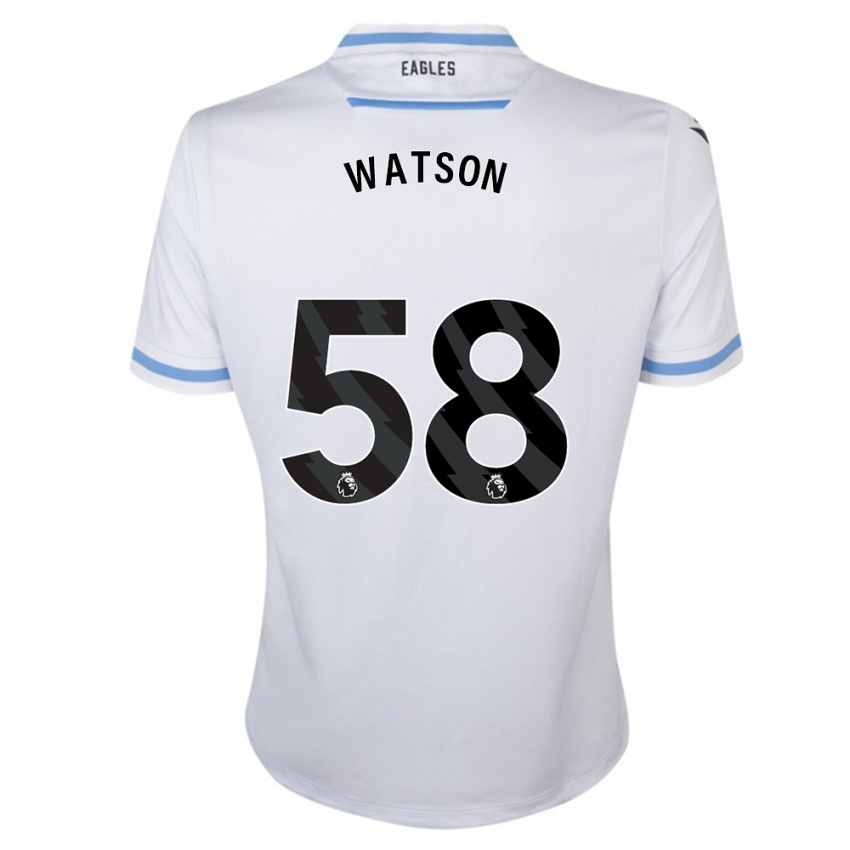 Enfant Maillot Noah Watson #58 Blanc Tenues Extérieur 2023/24 T-Shirt Suisse