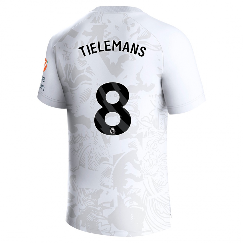 Enfant Maillot Youri Tielemans #8 Blanc Tenues Extérieur 2023/24 T-Shirt Suisse