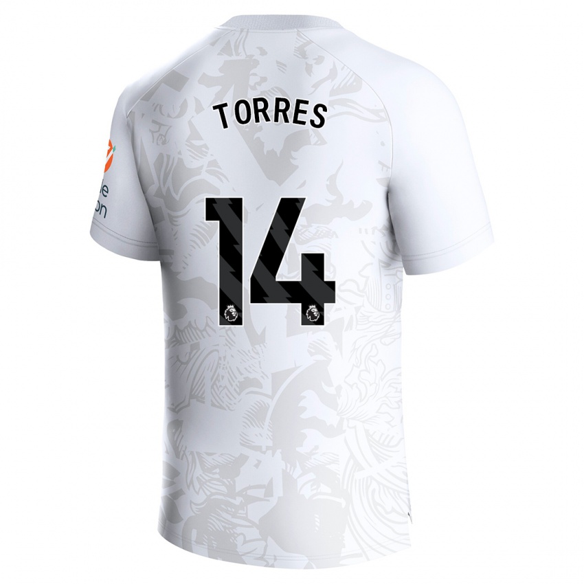 Enfant Maillot Pau Torres #14 Blanc Tenues Extérieur 2023/24 T-Shirt Suisse