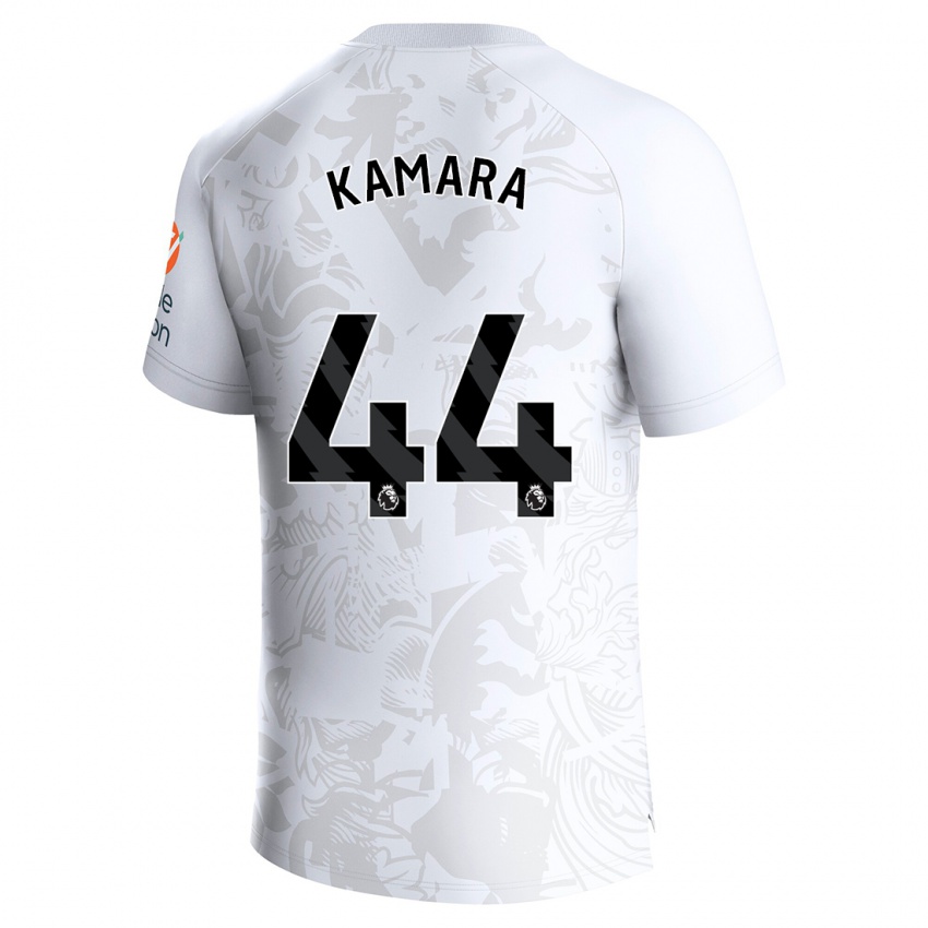 Enfant Maillot Boubacar Kamara #44 Blanc Tenues Extérieur 2023/24 T-Shirt Suisse