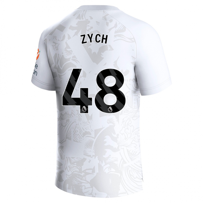 Enfant Maillot Oliwier Zych #48 Blanc Tenues Extérieur 2023/24 T-Shirt Suisse