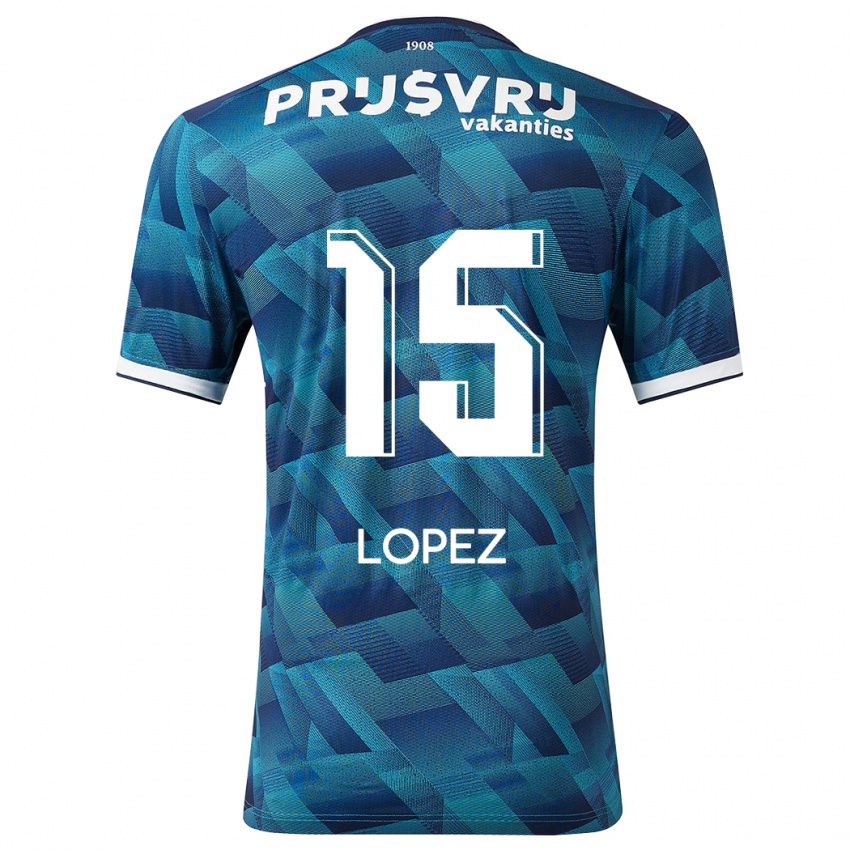 Kinder Marcos López #15 Blau Auswärtstrikot Trikot 2023/24 T-Shirt Schweiz