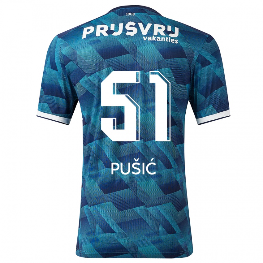 Kinder Noah Pušić #51 Blau Auswärtstrikot Trikot 2023/24 T-Shirt Schweiz