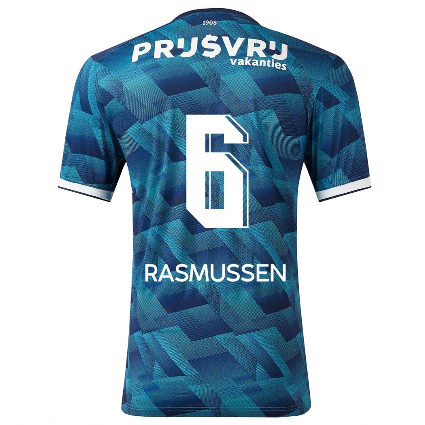 Kinder Jacob Rasmussen #6 Blau Auswärtstrikot Trikot 2023/24 T-Shirt Schweiz