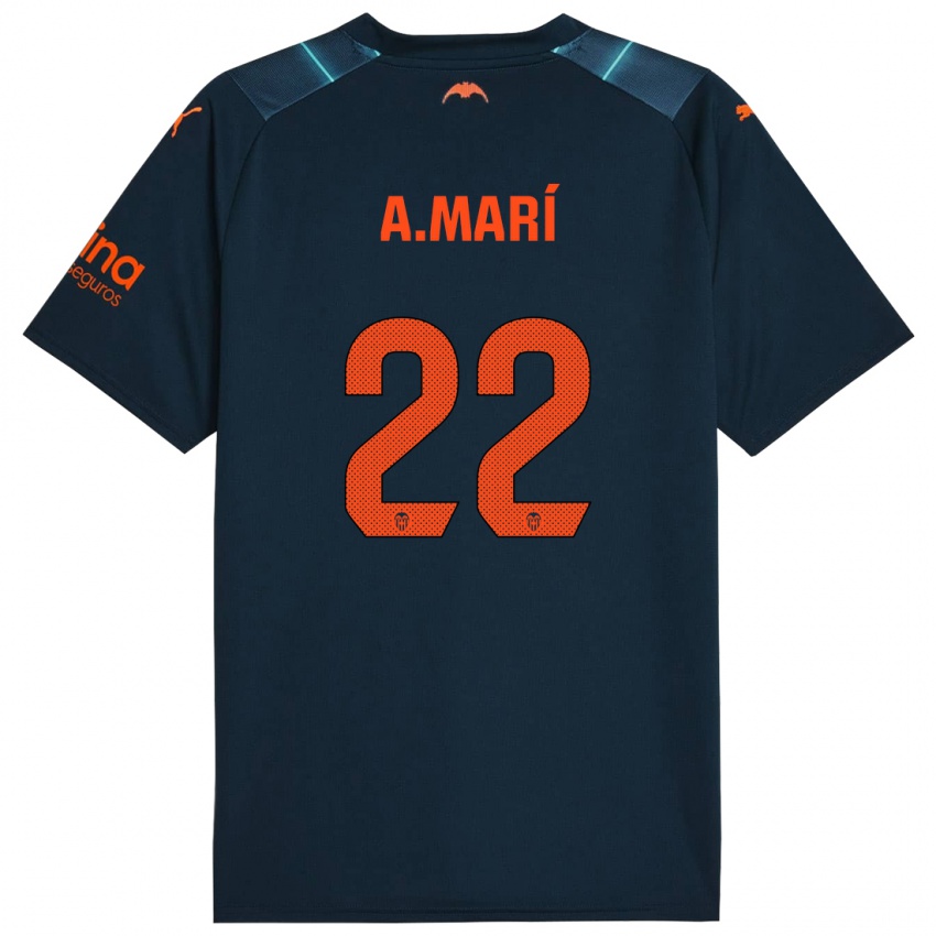 Enfant Maillot Alberto Marí #22 Bleu Marin Tenues Extérieur 2023/24 T-Shirt Suisse