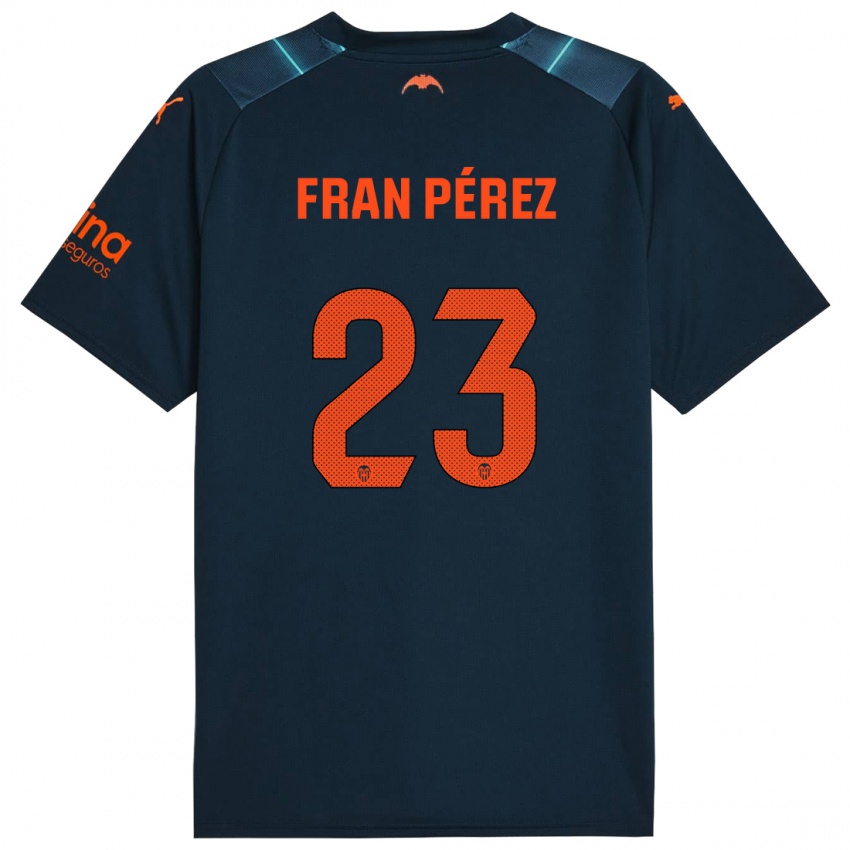 Enfant Maillot Fran Pérez #23 Bleu Marin Tenues Extérieur 2023/24 T-Shirt Suisse