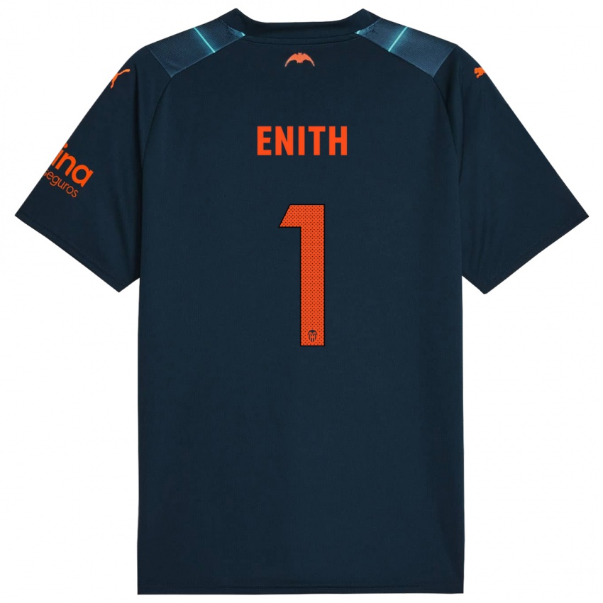 Enfant Maillot Enith #1 Bleu Marin Tenues Extérieur 2023/24 T-Shirt Suisse