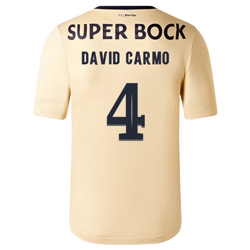 Kinder David Carmo #4 Beige-Gold Auswärtstrikot Trikot 2023/24 T-Shirt Schweiz