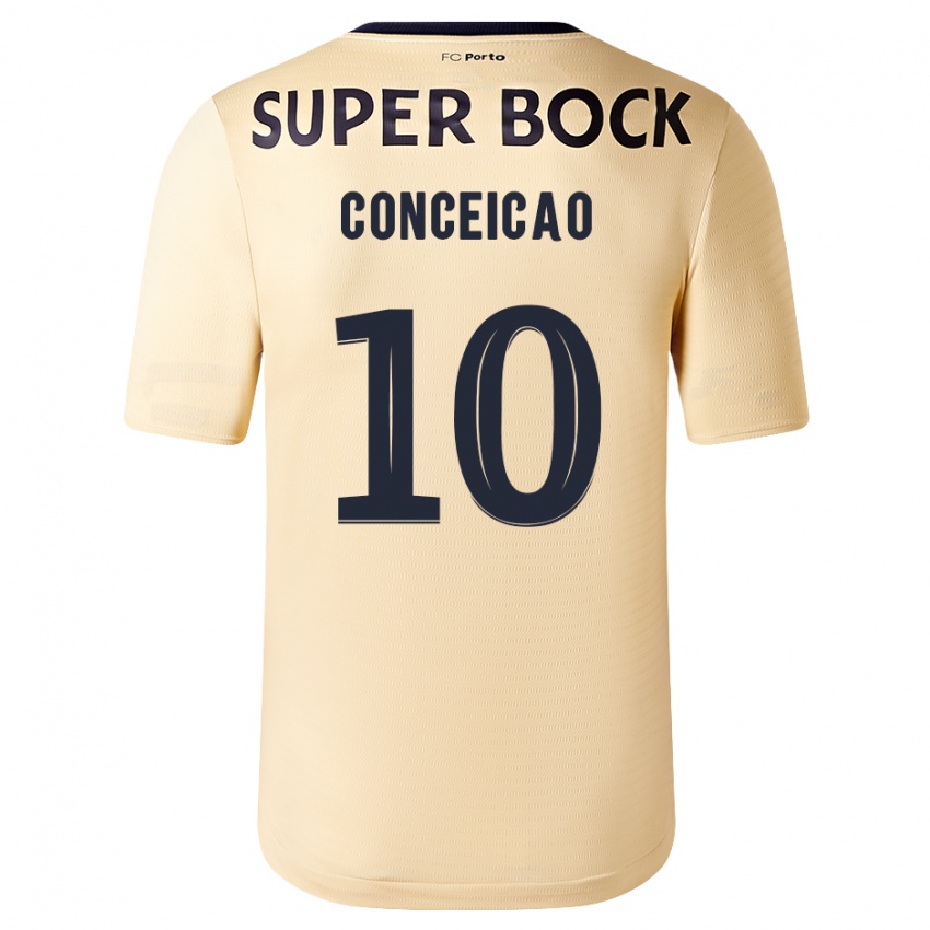 Kinder Francisco Conceicao #10 Beige-Gold Auswärtstrikot Trikot 2023/24 T-Shirt Schweiz