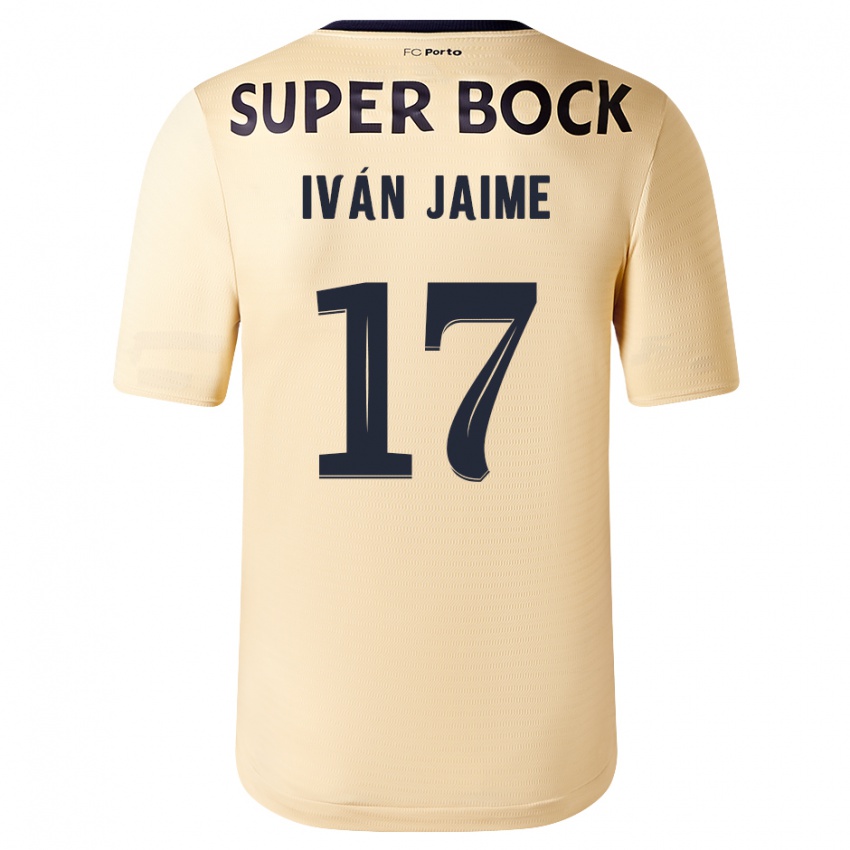Kinder Iván Jaime #17 Beige-Gold Auswärtstrikot Trikot 2023/24 T-Shirt Schweiz