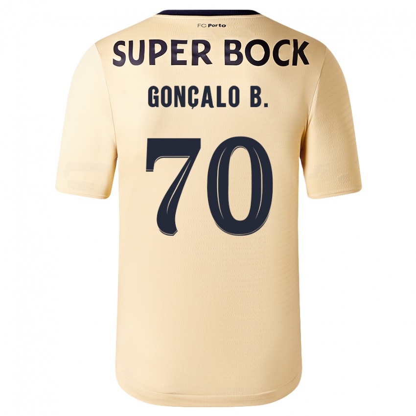 Kinder Goncalo Borges #70 Beige-Gold Auswärtstrikot Trikot 2023/24 T-Shirt Schweiz