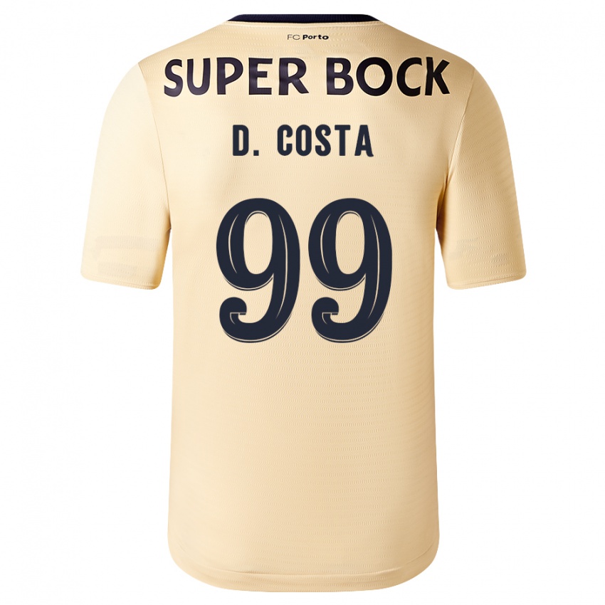 Kinder Diogo Costa #99 Beige-Gold Auswärtstrikot Trikot 2023/24 T-Shirt Schweiz