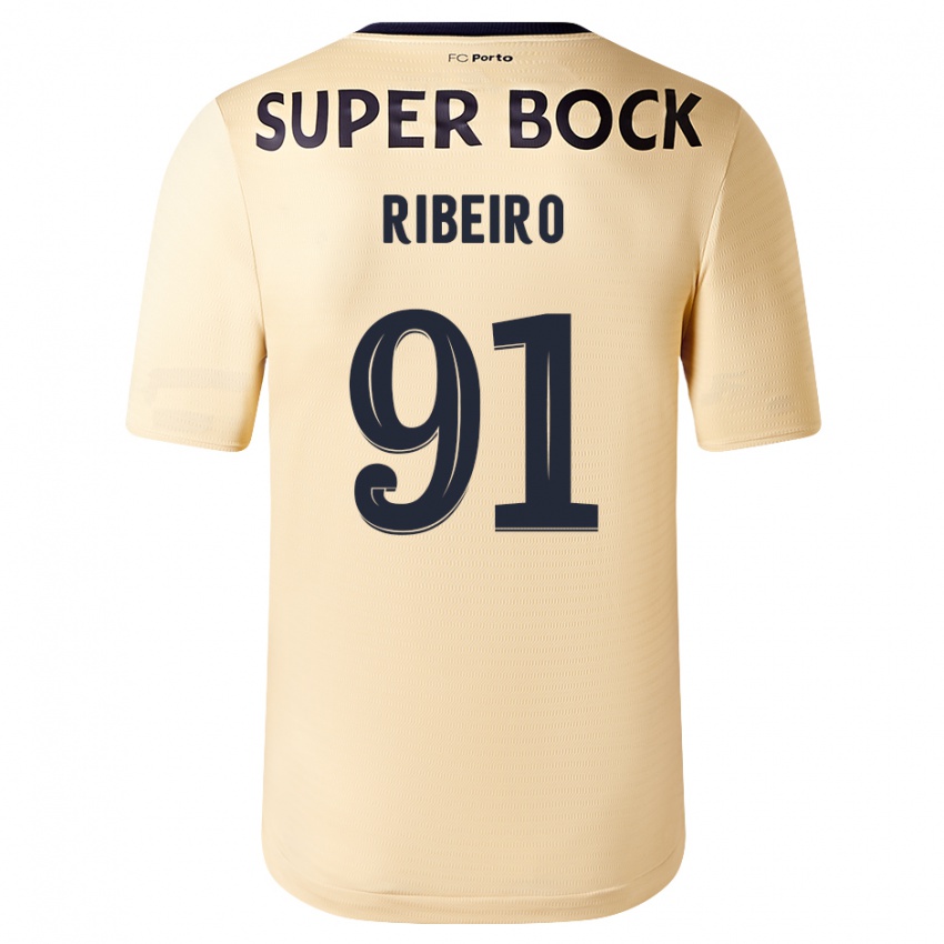 Kinder Gonçalo Ribeiro #91 Beige-Gold Auswärtstrikot Trikot 2023/24 T-Shirt Schweiz