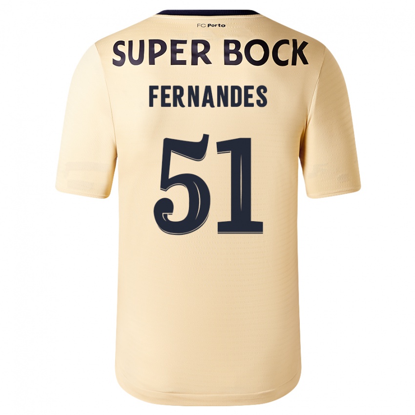 Kinder Diogo Fernandes #51 Beige-Gold Auswärtstrikot Trikot 2023/24 T-Shirt Schweiz