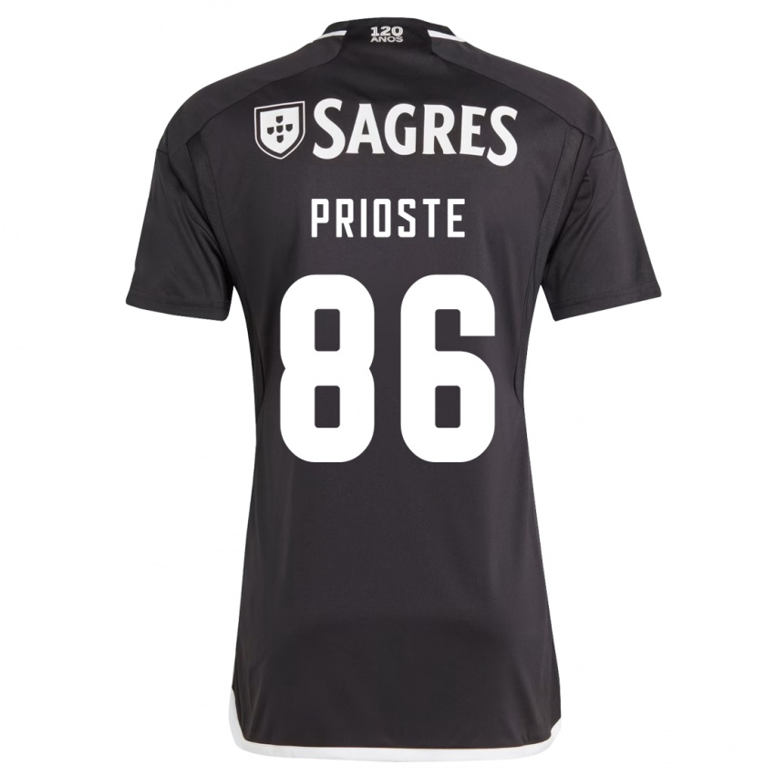 Kinder Diogo Prioste #86 Schwarz Auswärtstrikot Trikot 2023/24 T-Shirt Schweiz