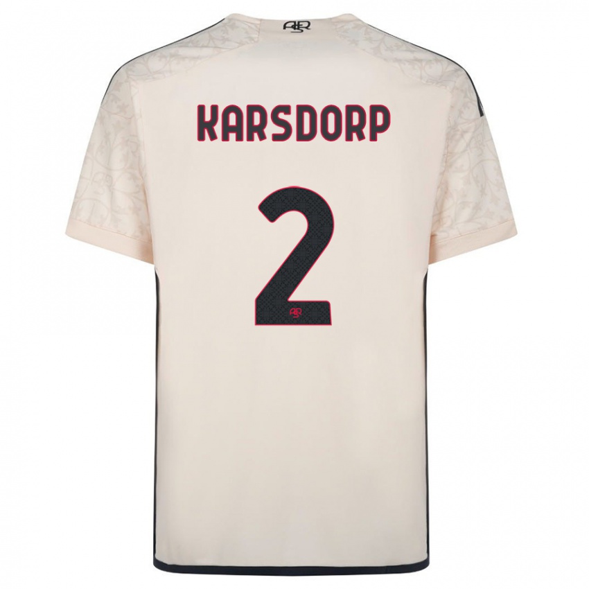Enfant Maillot Rick Karsdorp #2 Blanc Cassé Tenues Extérieur 2023/24 T-Shirt Suisse