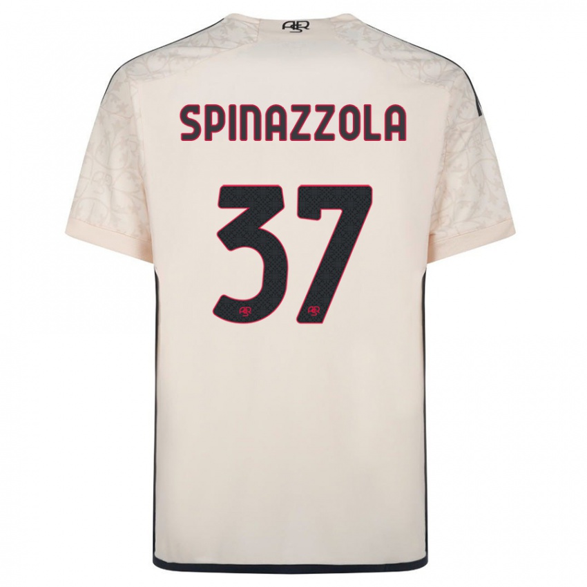 Enfant Maillot Leonardo Spinazzola #37 Blanc Cassé Tenues Extérieur 2023/24 T-Shirt Suisse