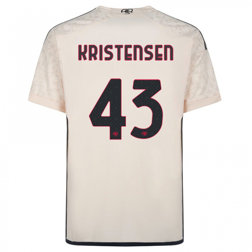 Kinder Rasmus Kristensen #43 Cremefarben Auswärtstrikot Trikot 2023/24 T-Shirt Schweiz