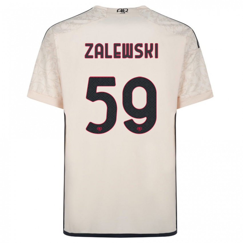 Enfant Maillot Nicola Zalewski #59 Blanc Cassé Tenues Extérieur 2023/24 T-Shirt Suisse