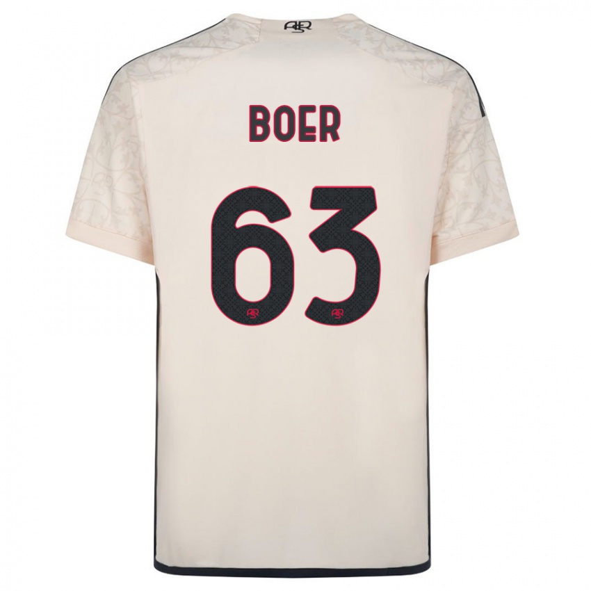 Enfant Maillot Pietro Boer #63 Blanc Cassé Tenues Extérieur 2023/24 T-Shirt Suisse