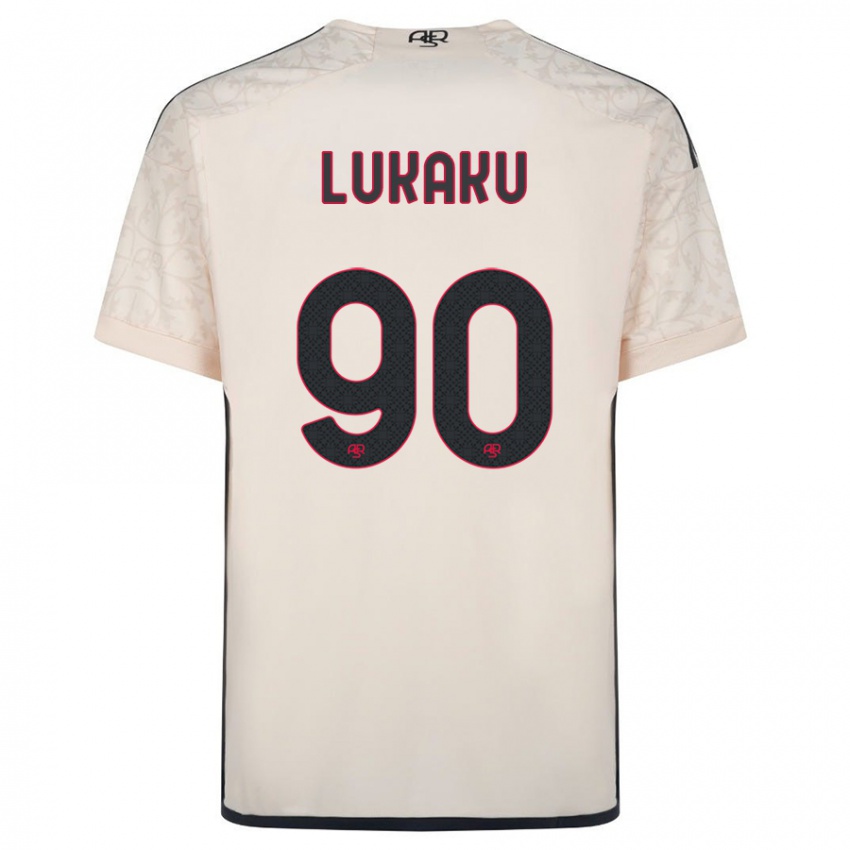 Enfant Maillot Romelu Lukaku #90 Blanc Cassé Tenues Extérieur 2023/24 T-Shirt Suisse