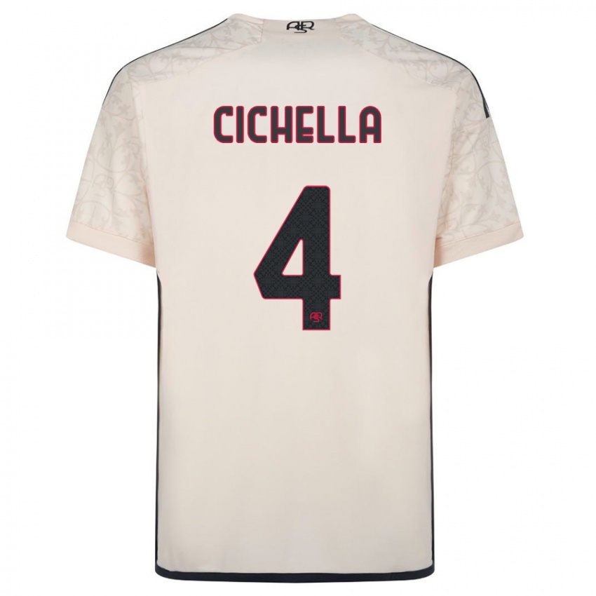 Enfant Maillot Matteo Cichella #4 Blanc Cassé Tenues Extérieur 2023/24 T-Shirt Suisse