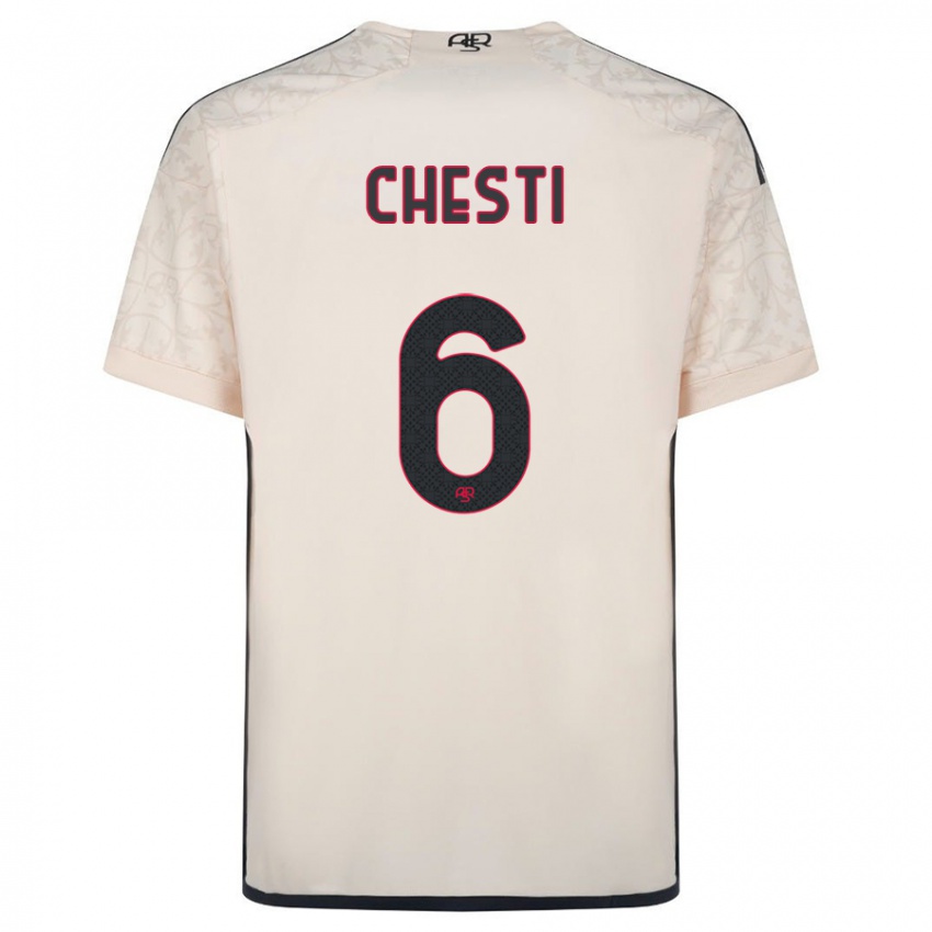 Enfant Maillot Francesco Chesti #6 Blanc Cassé Tenues Extérieur 2023/24 T-Shirt Suisse
