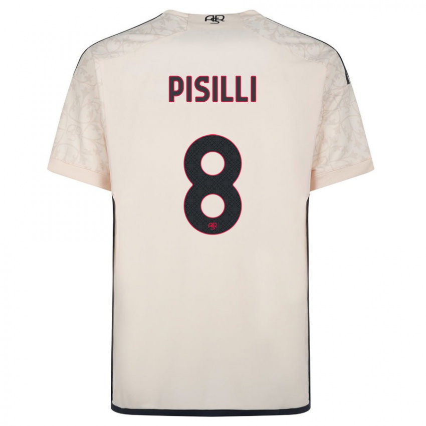 Enfant Maillot Niccolo Pisilli #8 Blanc Cassé Tenues Extérieur 2023/24 T-Shirt Suisse