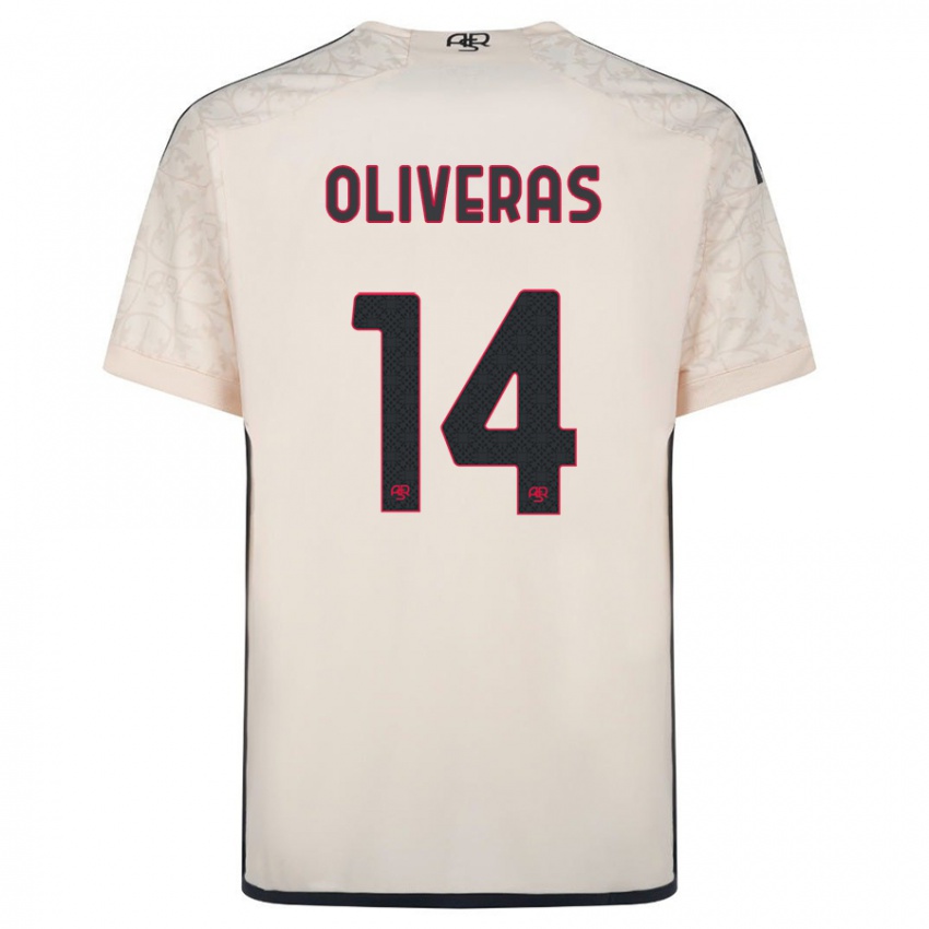 Kinder Jan Oliveras #14 Cremefarben Auswärtstrikot Trikot 2023/24 T-Shirt Schweiz