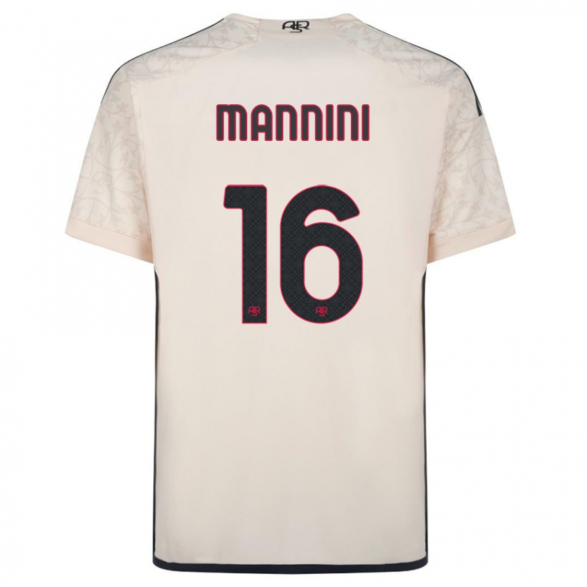 Enfant Maillot Mattia Mannini #16 Blanc Cassé Tenues Extérieur 2023/24 T-Shirt Suisse