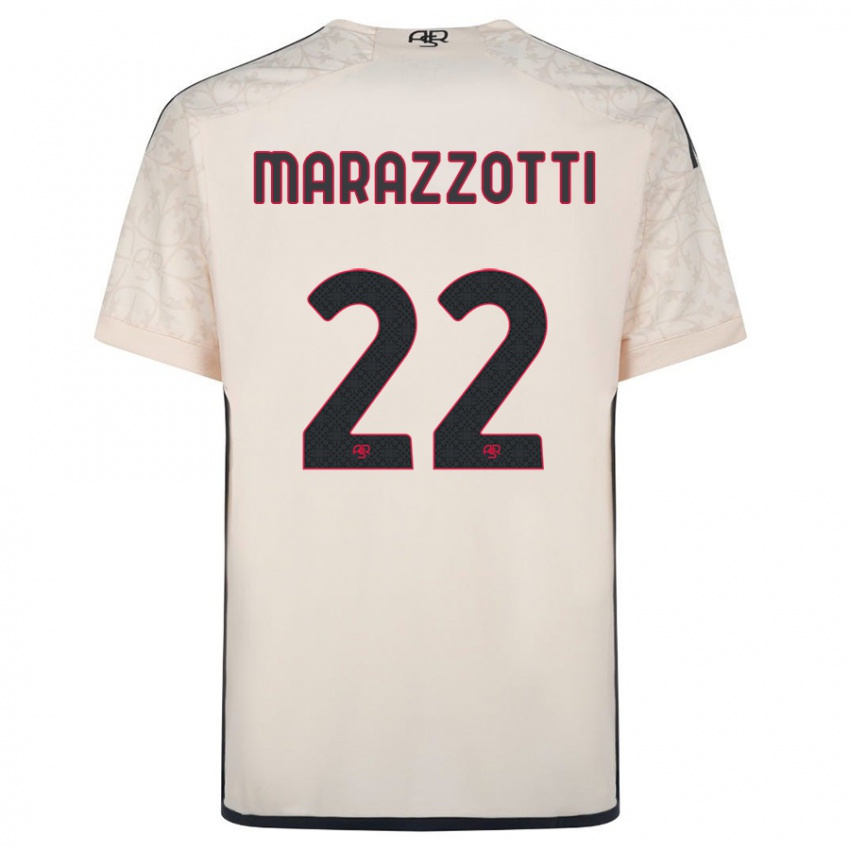 Enfant Maillot Fabrizio Marazzotti #22 Blanc Cassé Tenues Extérieur 2023/24 T-Shirt Suisse