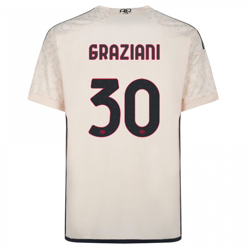 Enfant Maillot Leonardo Graziani #30 Blanc Cassé Tenues Extérieur 2023/24 T-Shirt Suisse