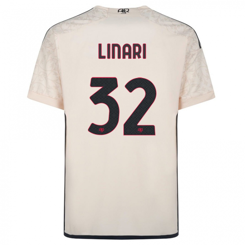 Enfant Maillot Elena Linari #32 Blanc Cassé Tenues Extérieur 2023/24 T-Shirt Suisse