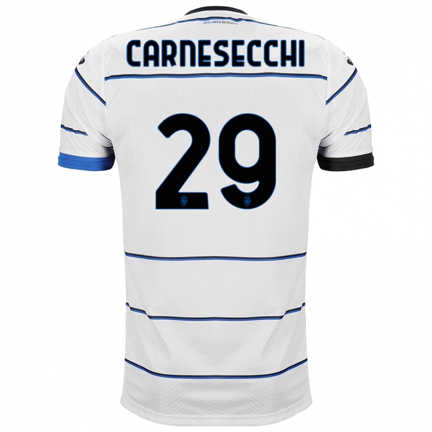 Enfant Maillot Marco Carnesecchi #29 Blanc Tenues Extérieur 2023/24 T-Shirt Suisse
