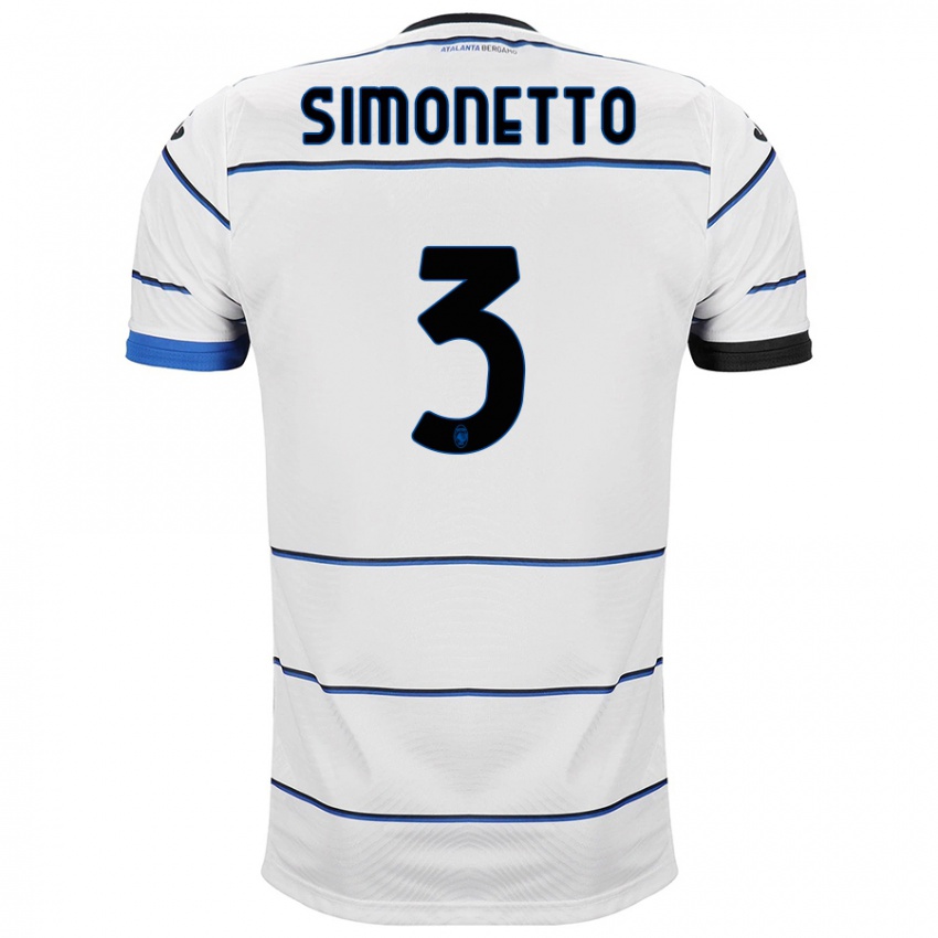 Enfant Maillot Federico Simonetto #3 Blanc Tenues Extérieur 2023/24 T-Shirt Suisse