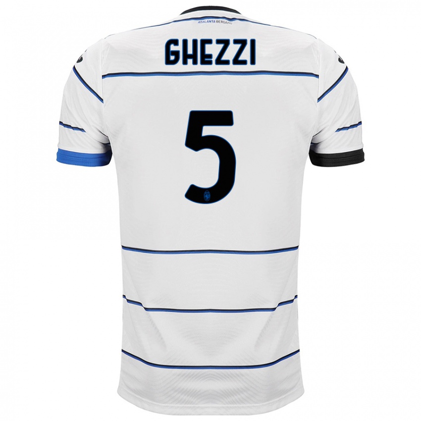 Enfant Maillot Samuele Ghezzi #5 Blanc Tenues Extérieur 2023/24 T-Shirt Suisse