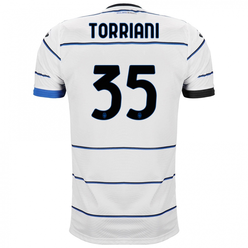 Enfant Maillot Andrea Torriani #35 Blanc Tenues Extérieur 2023/24 T-Shirt Suisse