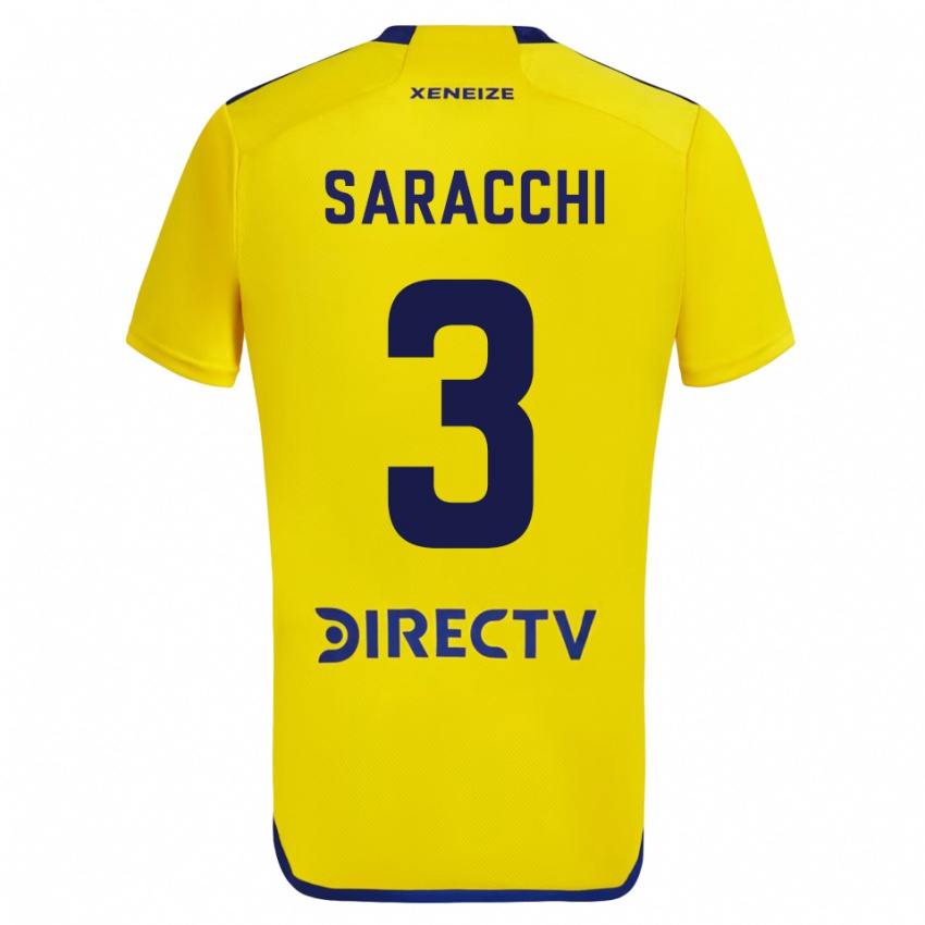 Kinder Marcelo Saracchi #3 Gelb Auswärtstrikot Trikot 2023/24 T-Shirt Schweiz