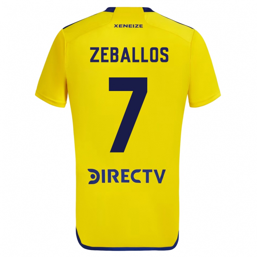 Enfant Maillot Exequiel Zeballos #7 Jaune Tenues Extérieur 2023/24 T-Shirt Suisse