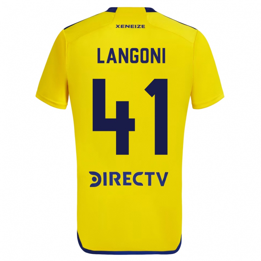 Kinder Luca Langoni #41 Gelb Auswärtstrikot Trikot 2023/24 T-Shirt Schweiz