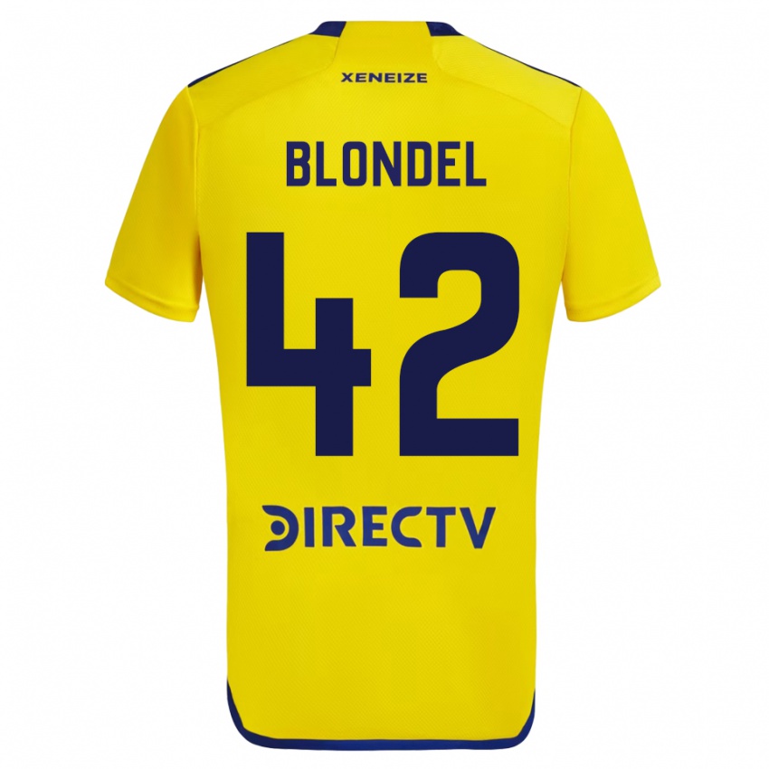 Kinder Lucas Blondel #42 Gelb Auswärtstrikot Trikot 2023/24 T-Shirt Schweiz