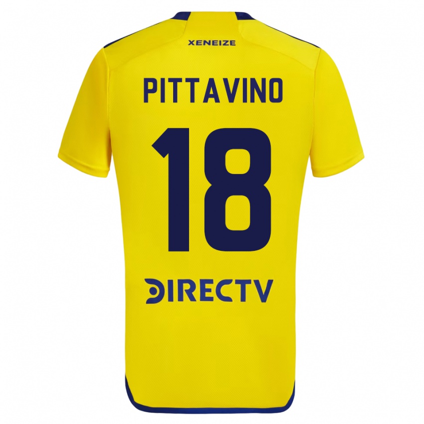 Kinder Rodrigo Pittavino #18 Gelb Auswärtstrikot Trikot 2023/24 T-Shirt Schweiz