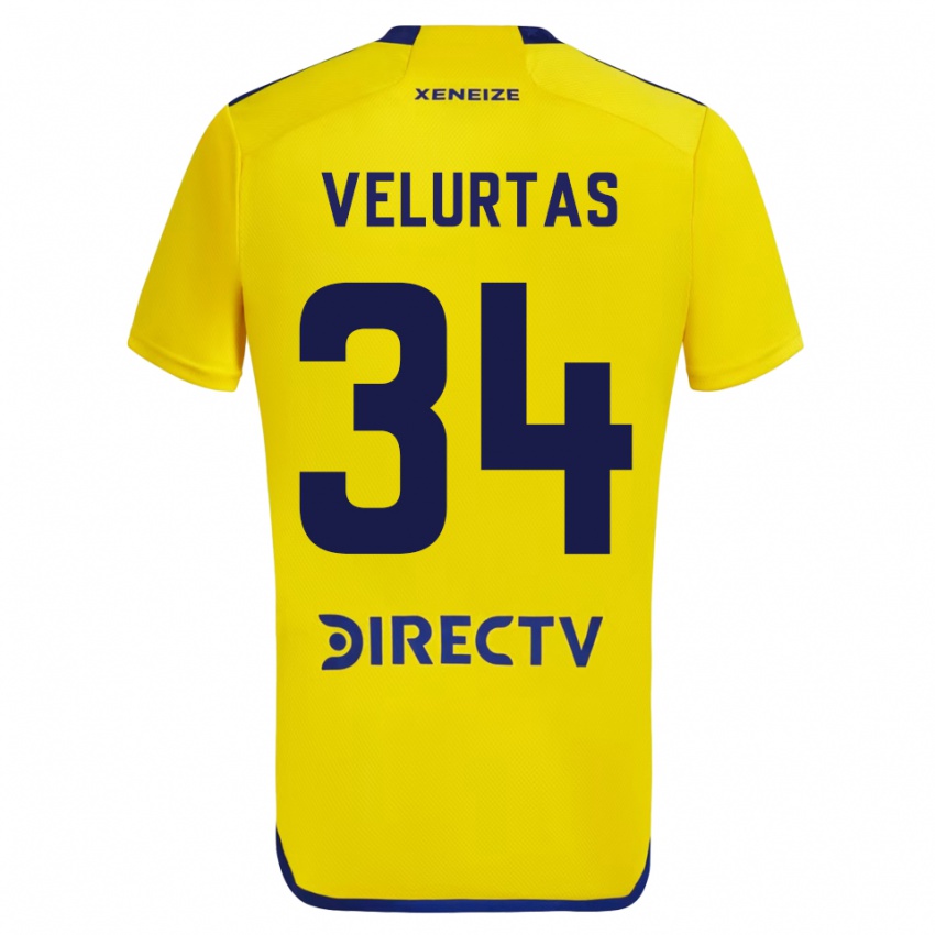 Kinder Pedro Velurtas #34 Gelb Auswärtstrikot Trikot 2023/24 T-Shirt Schweiz