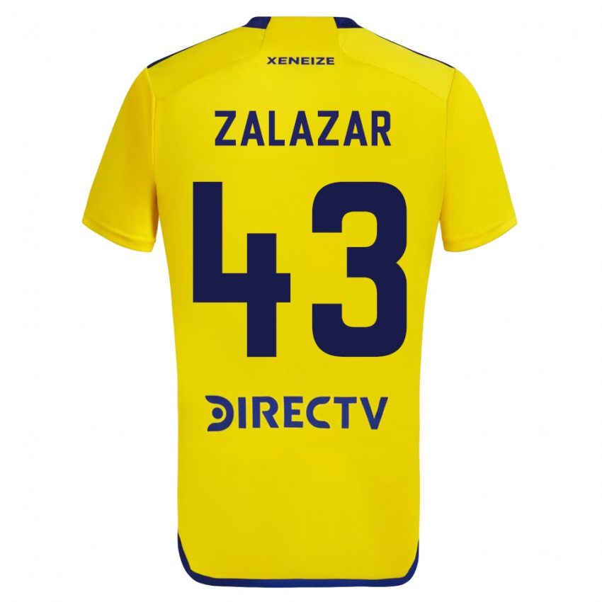 Kinder Maximiliano Zalazar #43 Gelb Auswärtstrikot Trikot 2023/24 T-Shirt Schweiz