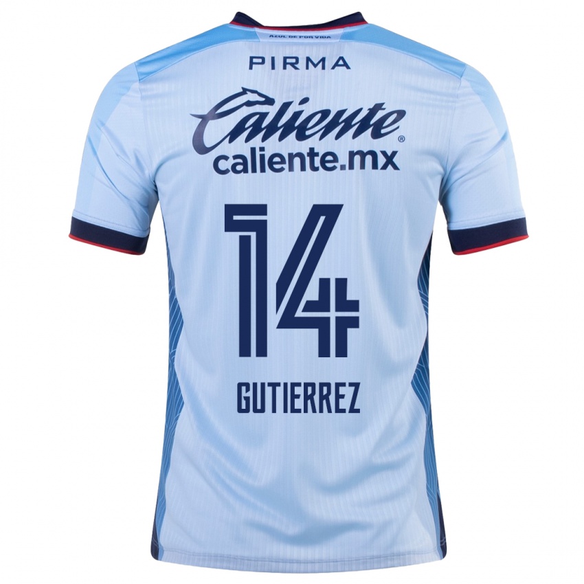 Enfant Maillot Alexis Gutierrez #14 Bleu Ciel Tenues Extérieur 2023/24 T-Shirt Suisse